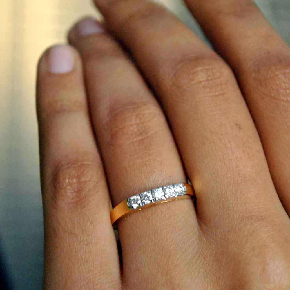Five Stone Diamond Band Journey Ring
