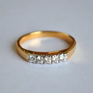 Five Stone Diamond Band Journey Ring
