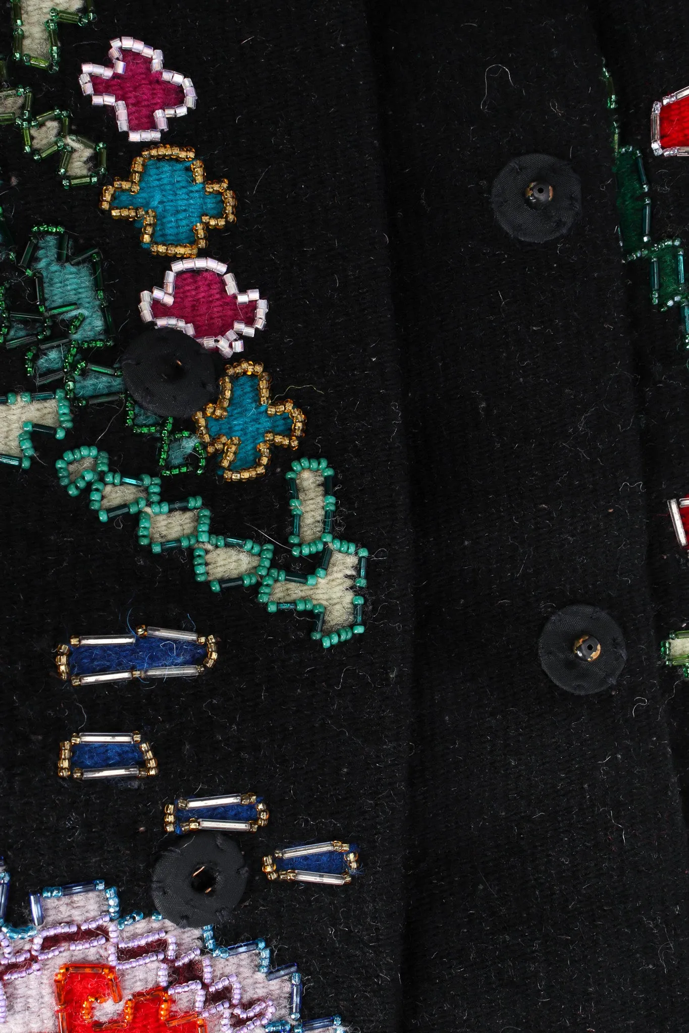 Floral Beaded Wool Overcoat