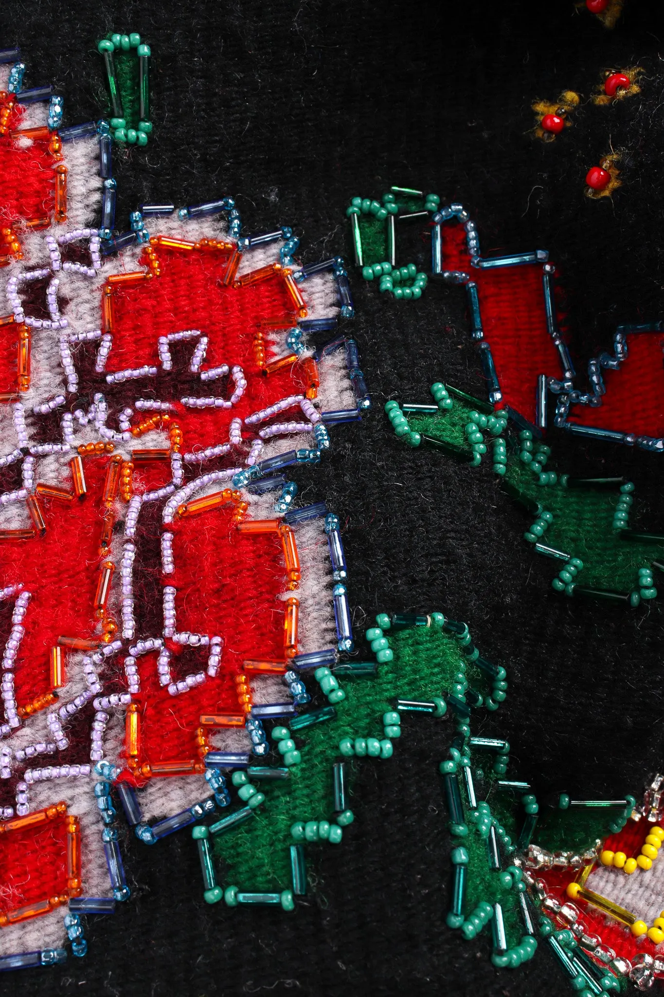 Floral Beaded Wool Overcoat