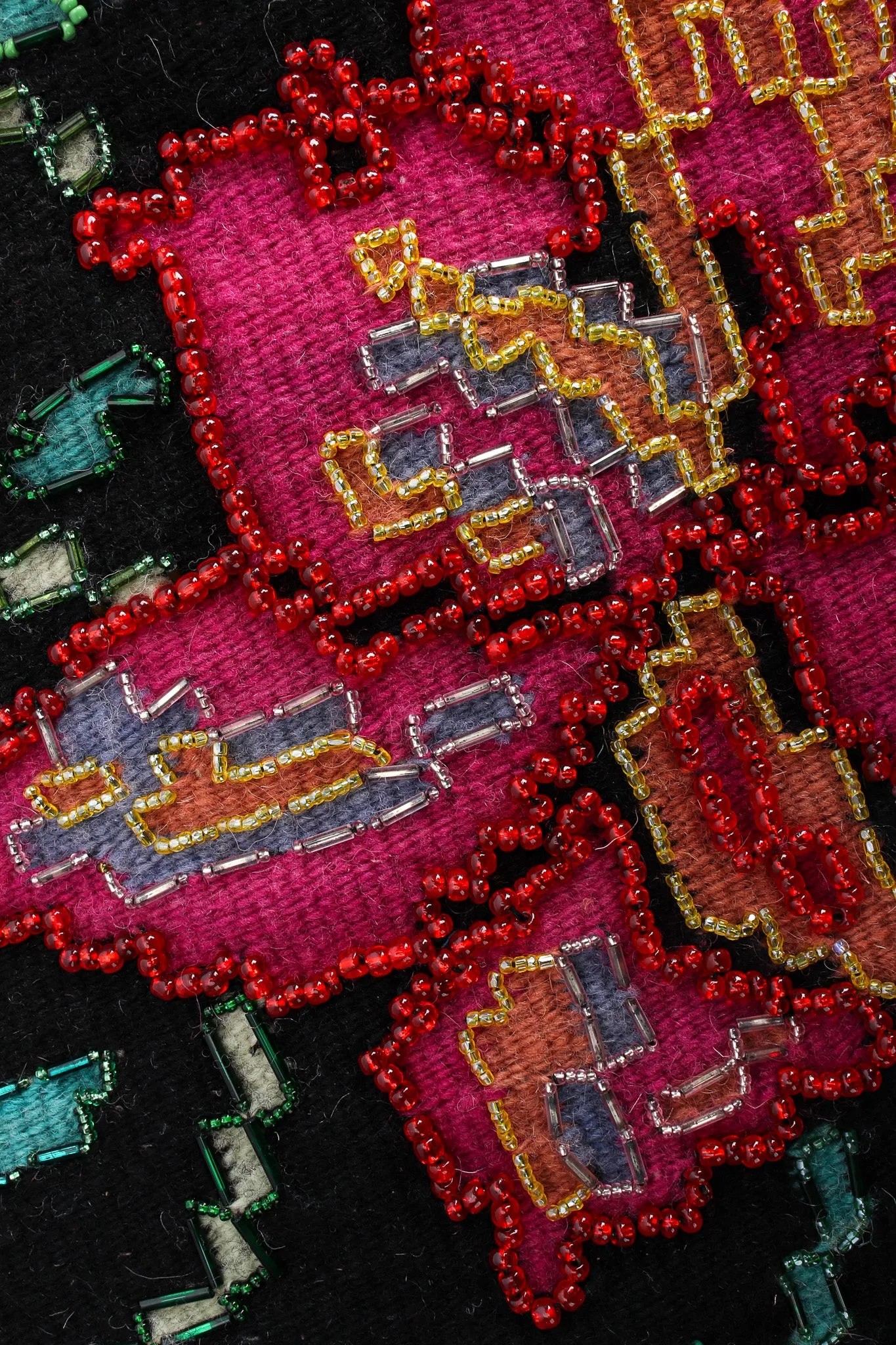 Floral Beaded Wool Overcoat