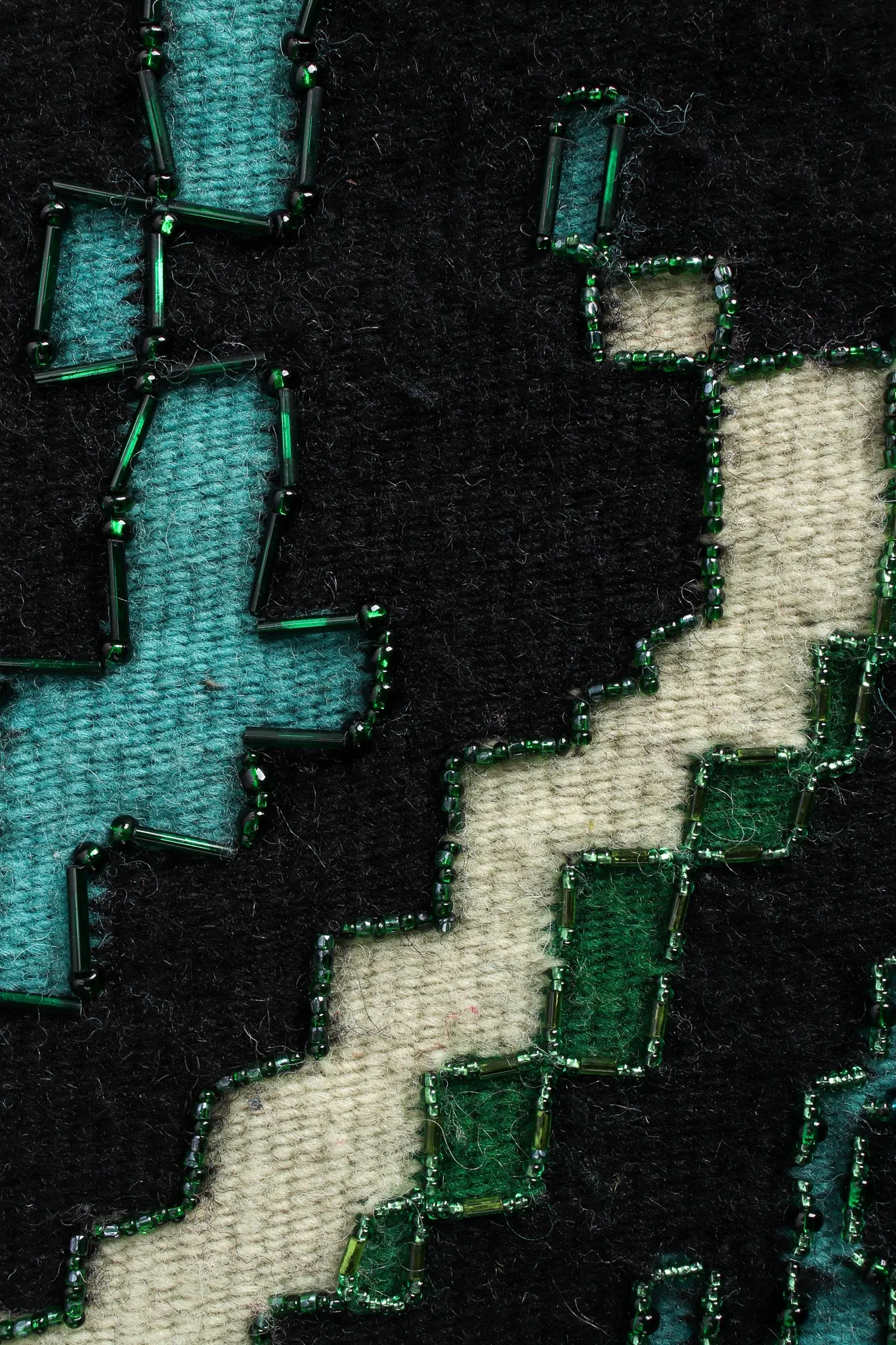 Floral Beaded Wool Overcoat