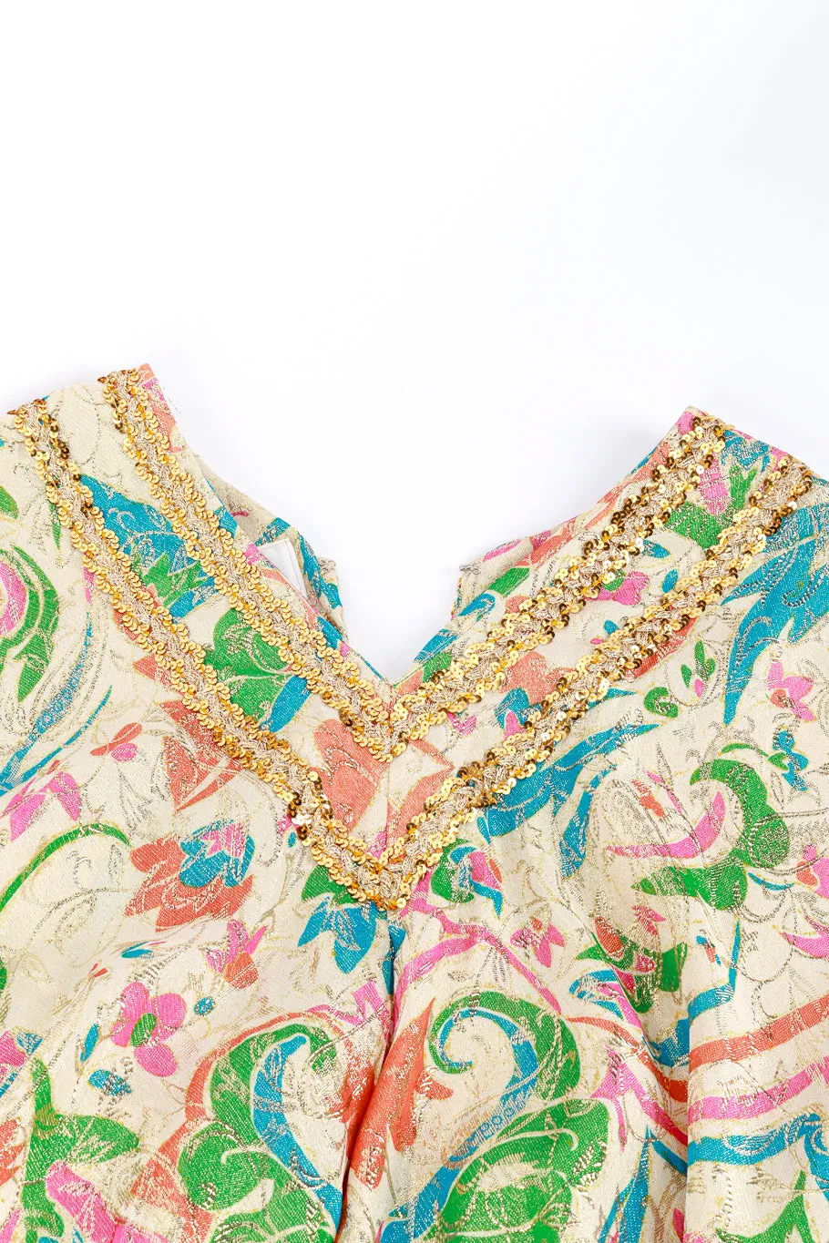 Floral Brocade Metallic Caftan
