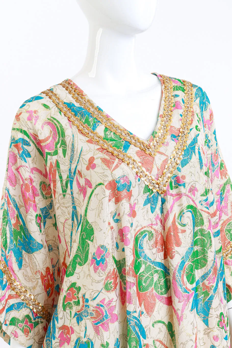 Floral Brocade Metallic Caftan