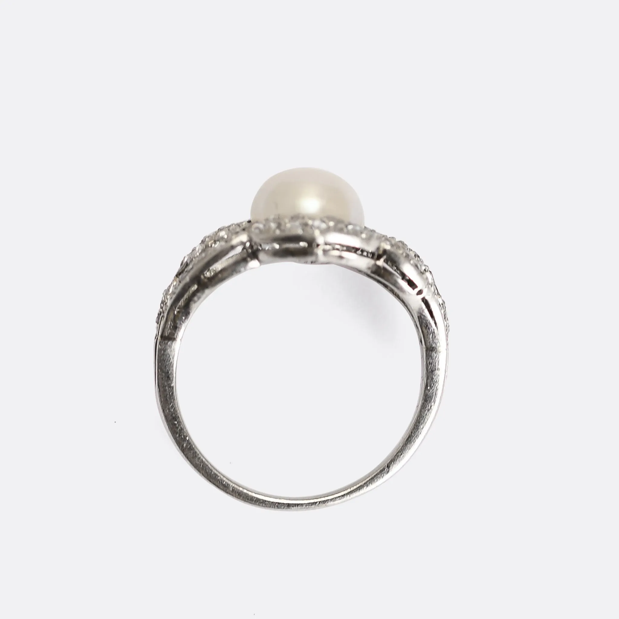 French Belle Epoque Pearl & Diamond Cocktail Ring