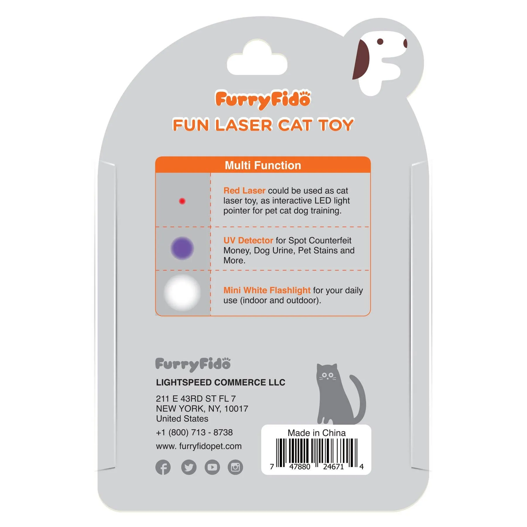 Furry Fido Pet Supplies - Furry Fido Cat Laser Toy - Small