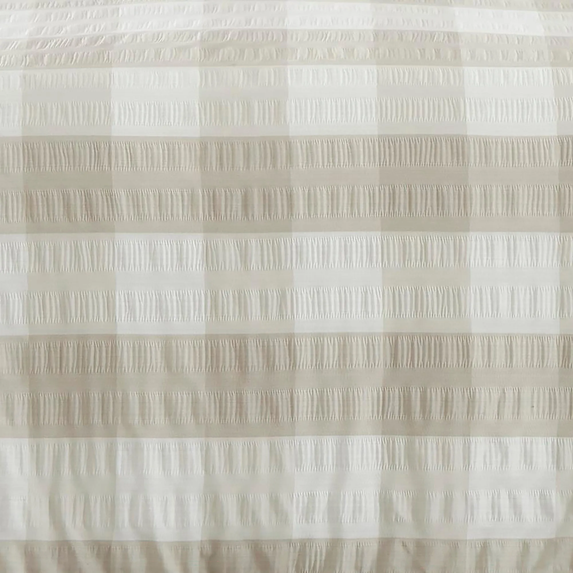 Fusion Seersucker Gingham Duvet Cover Set - Natural