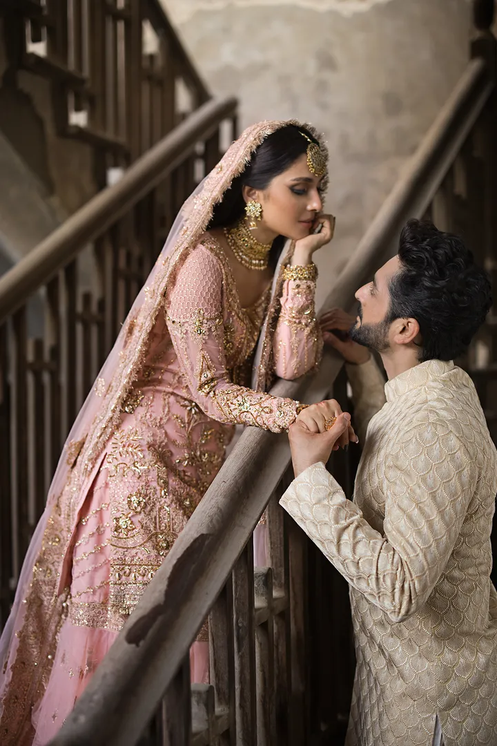 Gharara Kameez Pink Pakistani Bridal Outfit for Wedding
