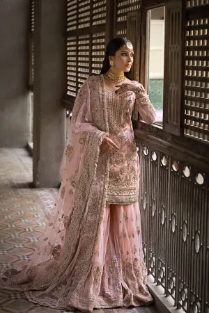 Gharara Kameez Pink Pakistani Bridal Outfit for Wedding