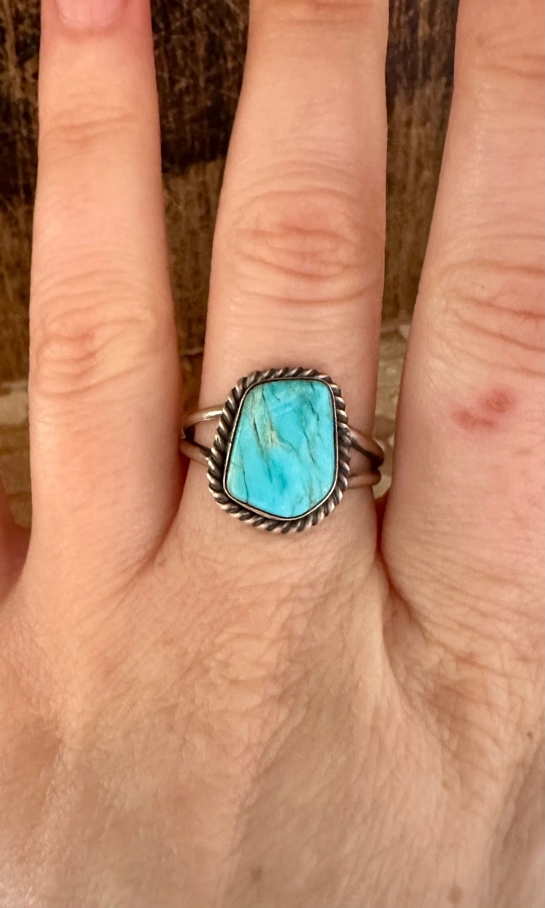 GLACIER TURQUOISE Sterling Silver Ring • Size 8