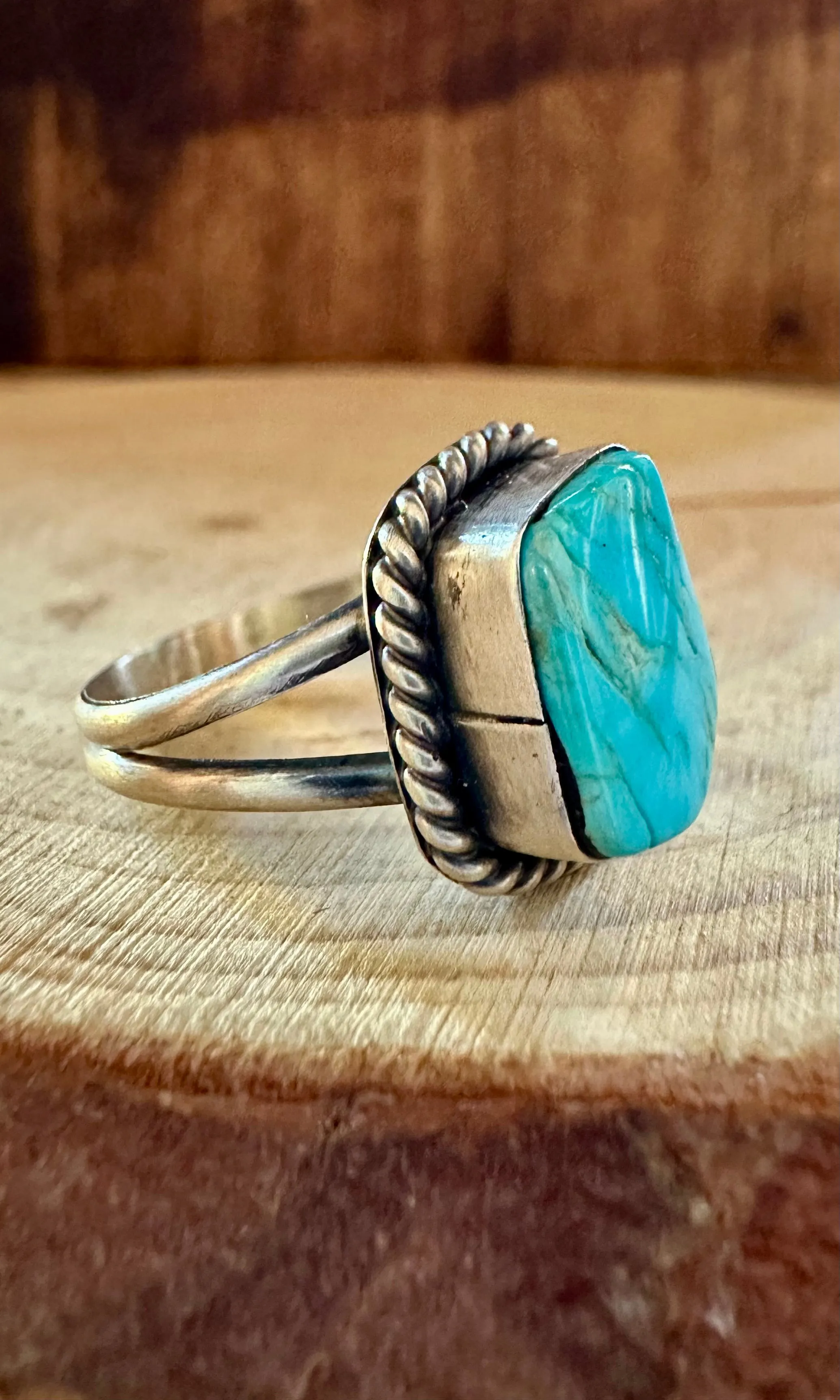GLACIER TURQUOISE Sterling Silver Ring • Size 8