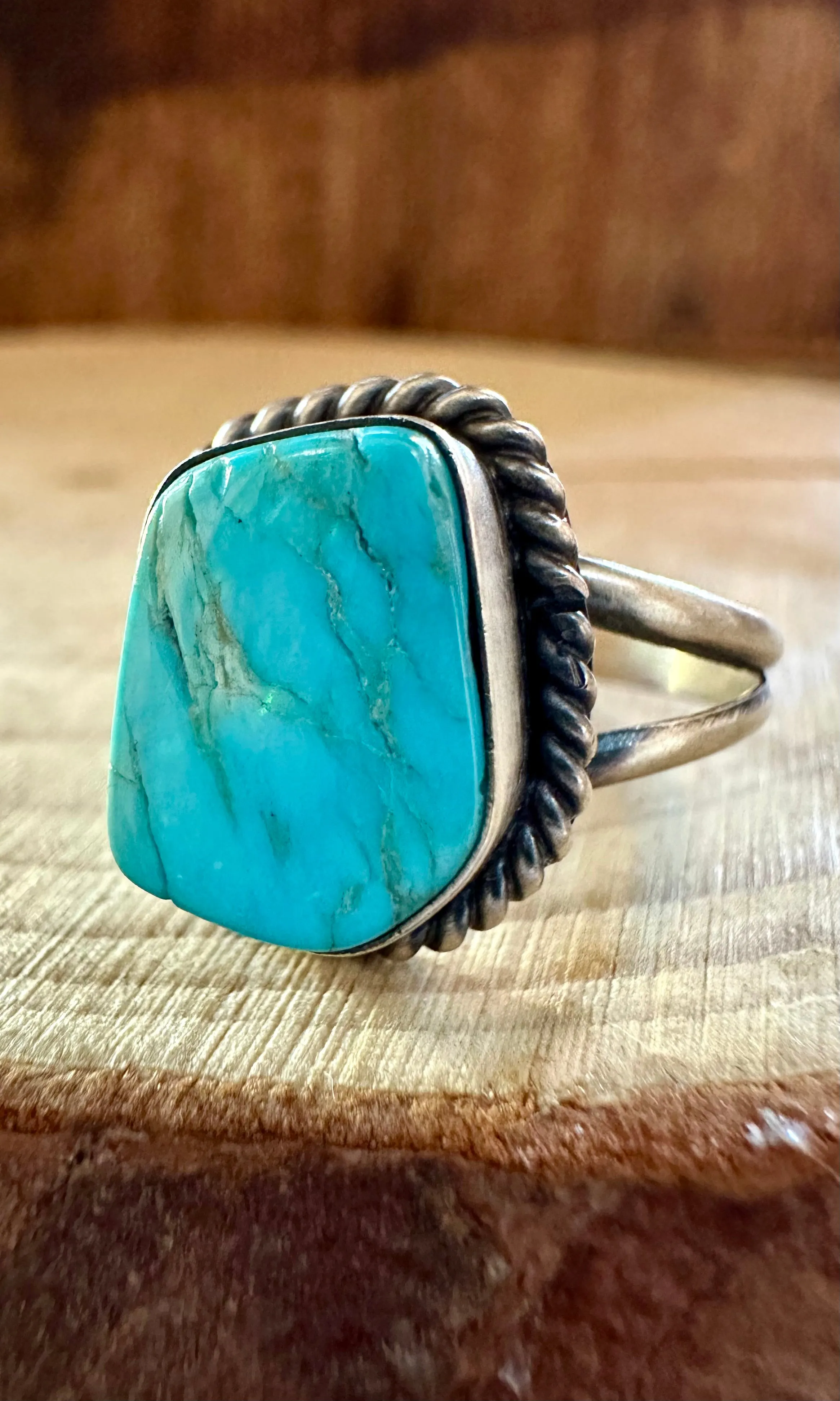 GLACIER TURQUOISE Sterling Silver Ring • Size 8