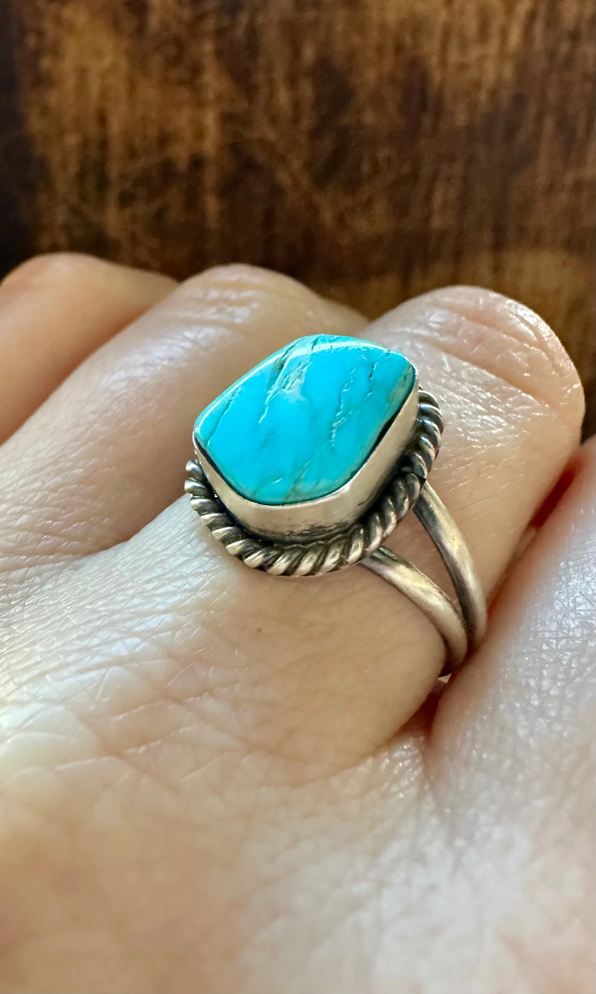 GLACIER TURQUOISE Sterling Silver Ring • Size 8