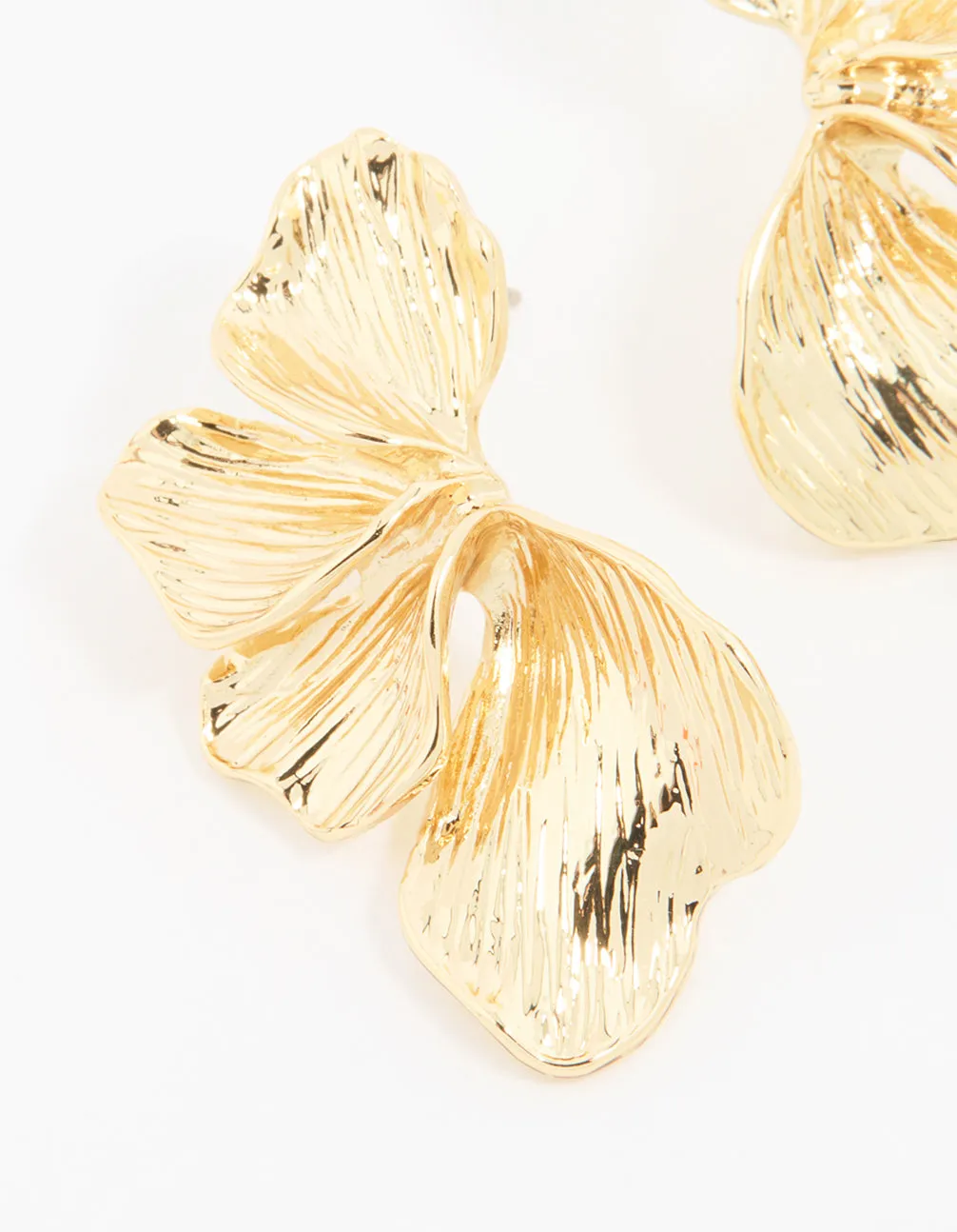 Gold Plated Leaf Stud Earrings
