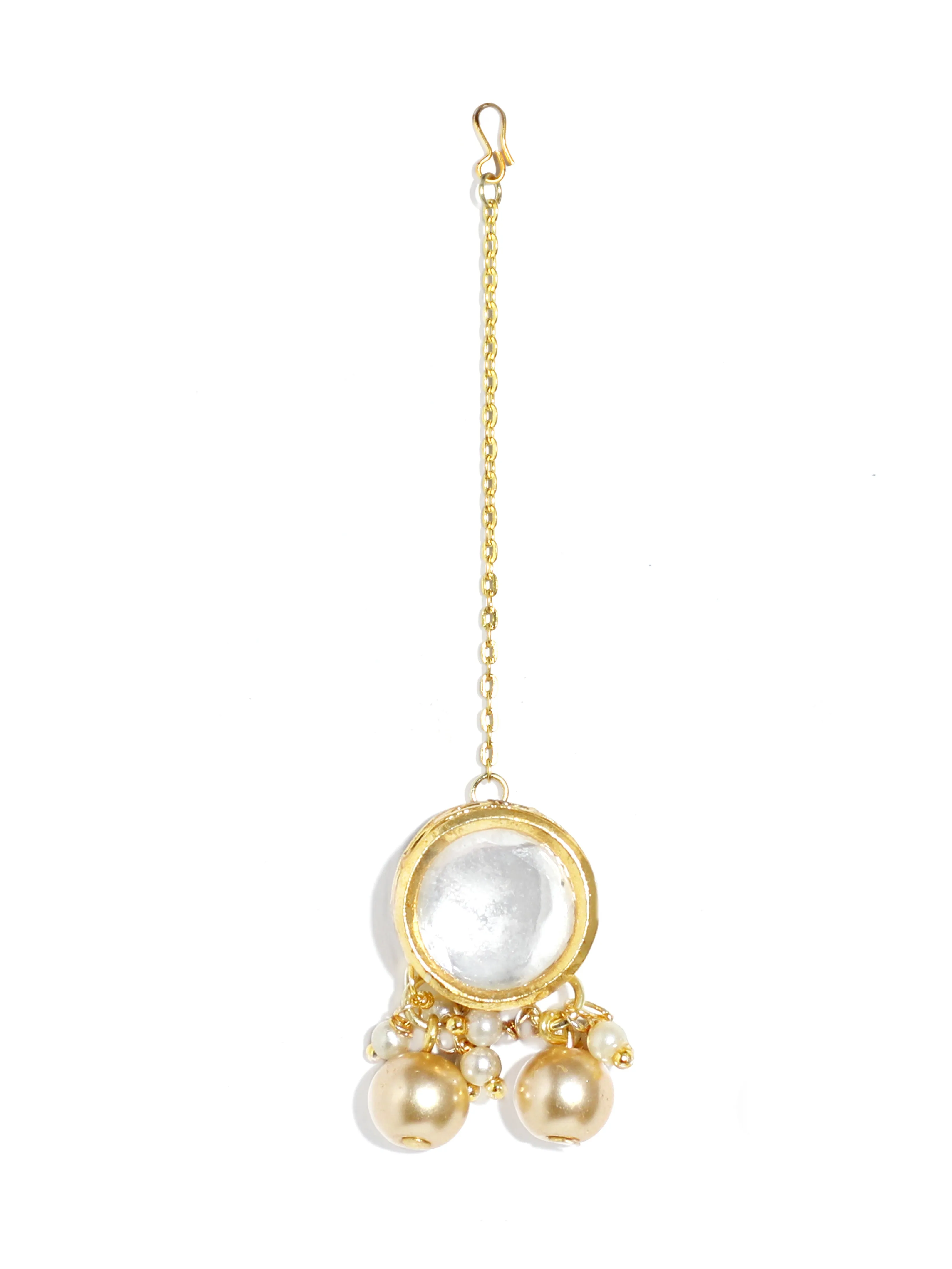 Golden Pearl Polki Kundan Necklace Set