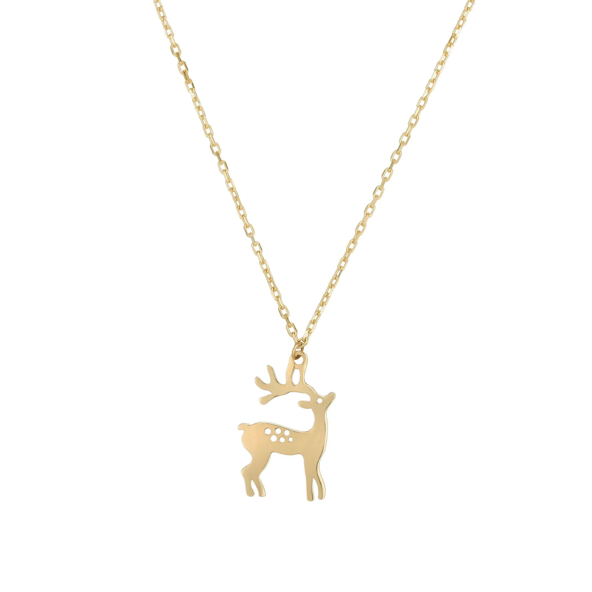 Golden Reindeer Necklace (14K)