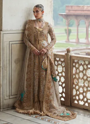 Golden White Bridal Lehenga Dress for Indian Bridal Wear