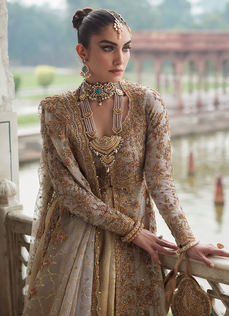 Golden White Bridal Lehenga Dress for Indian Bridal Wear