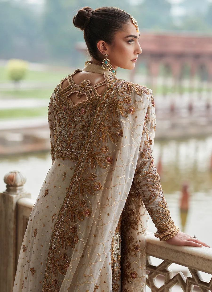 Golden White Bridal Lehenga Dress for Indian Bridal Wear