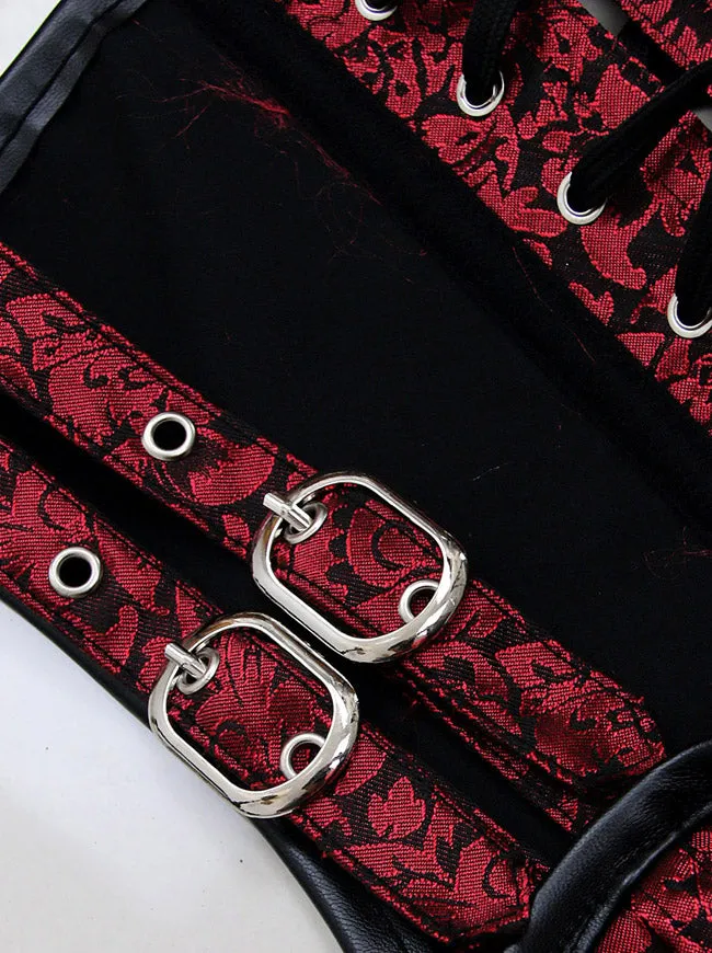 Gothic Steampunk Brocade Steel Boned Waist Cincher Corset Vest