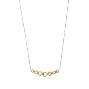 Grace White Diamond Curved Necklace