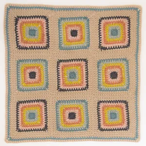 Granny Square Lite Blanket (9-square version) Crochet Kit