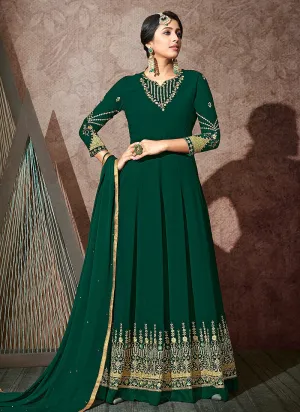 Green Embroidered Anarkali Suit
