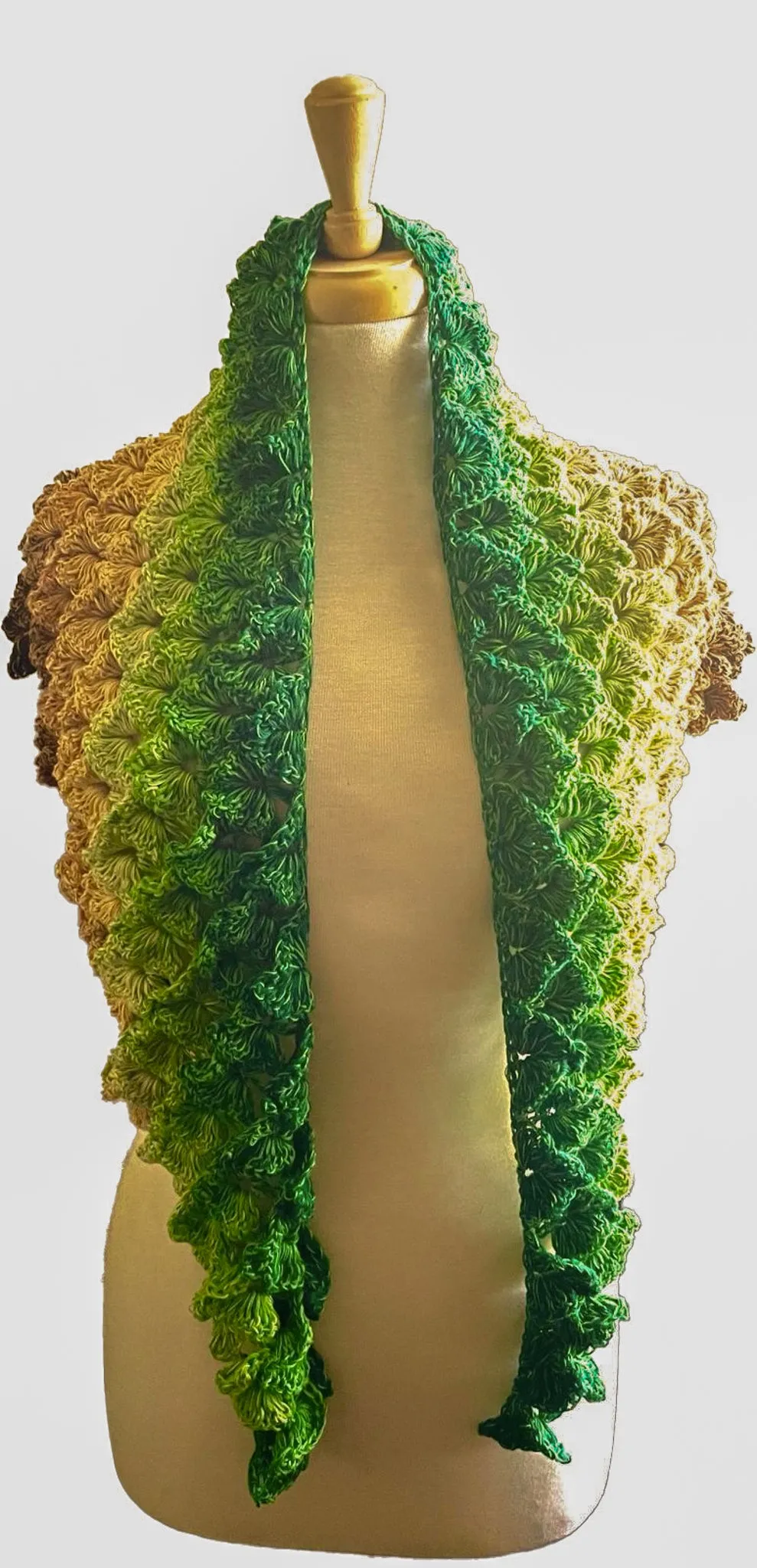 Green SPRING LEAVES SHAWL (Ready Made)