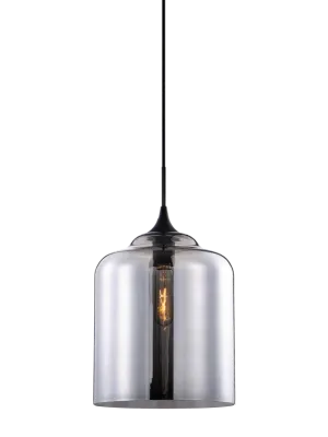 Hand-Blown Open BottomSmoke Glass Black 1 Light Pendant