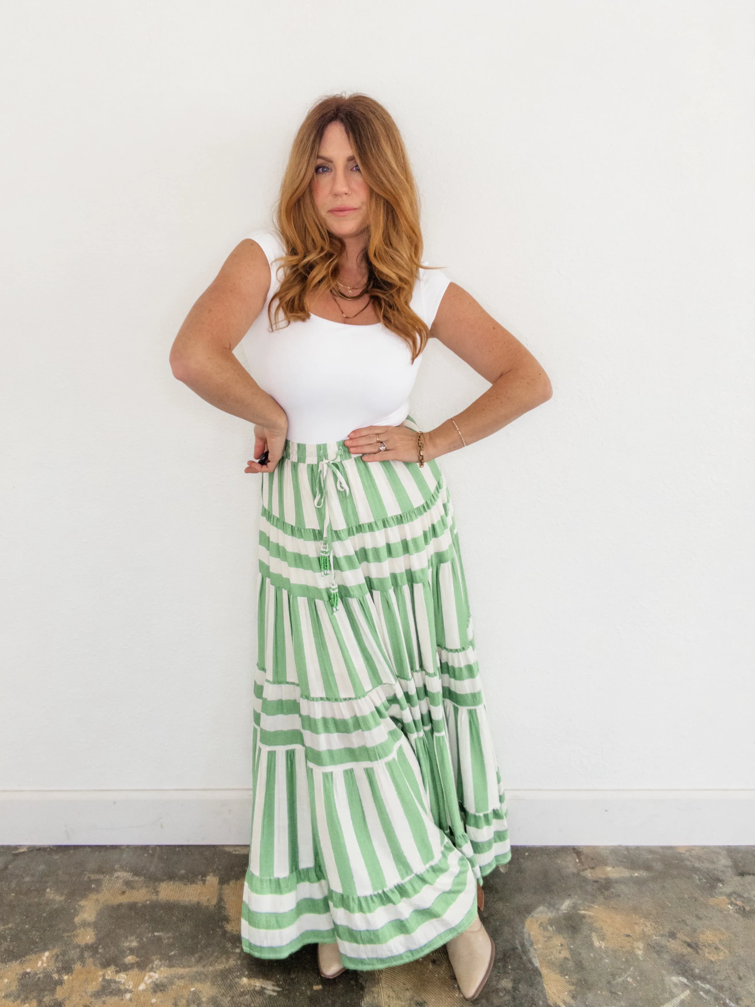 Happy Go Lucky Tiered Maxi Skirt