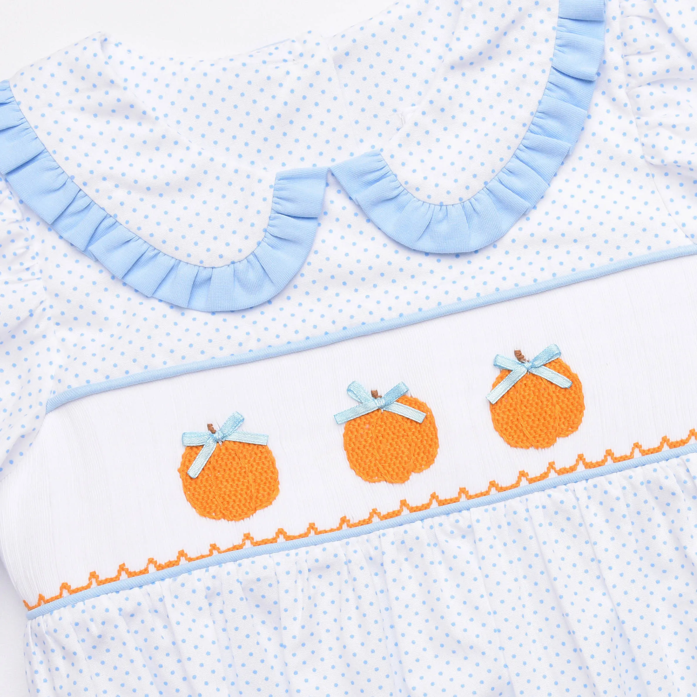 Happy Harvest Smocked Dress, Blue