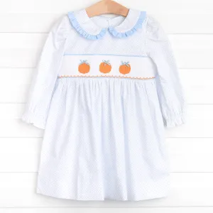 Happy Harvest Smocked Dress, Blue