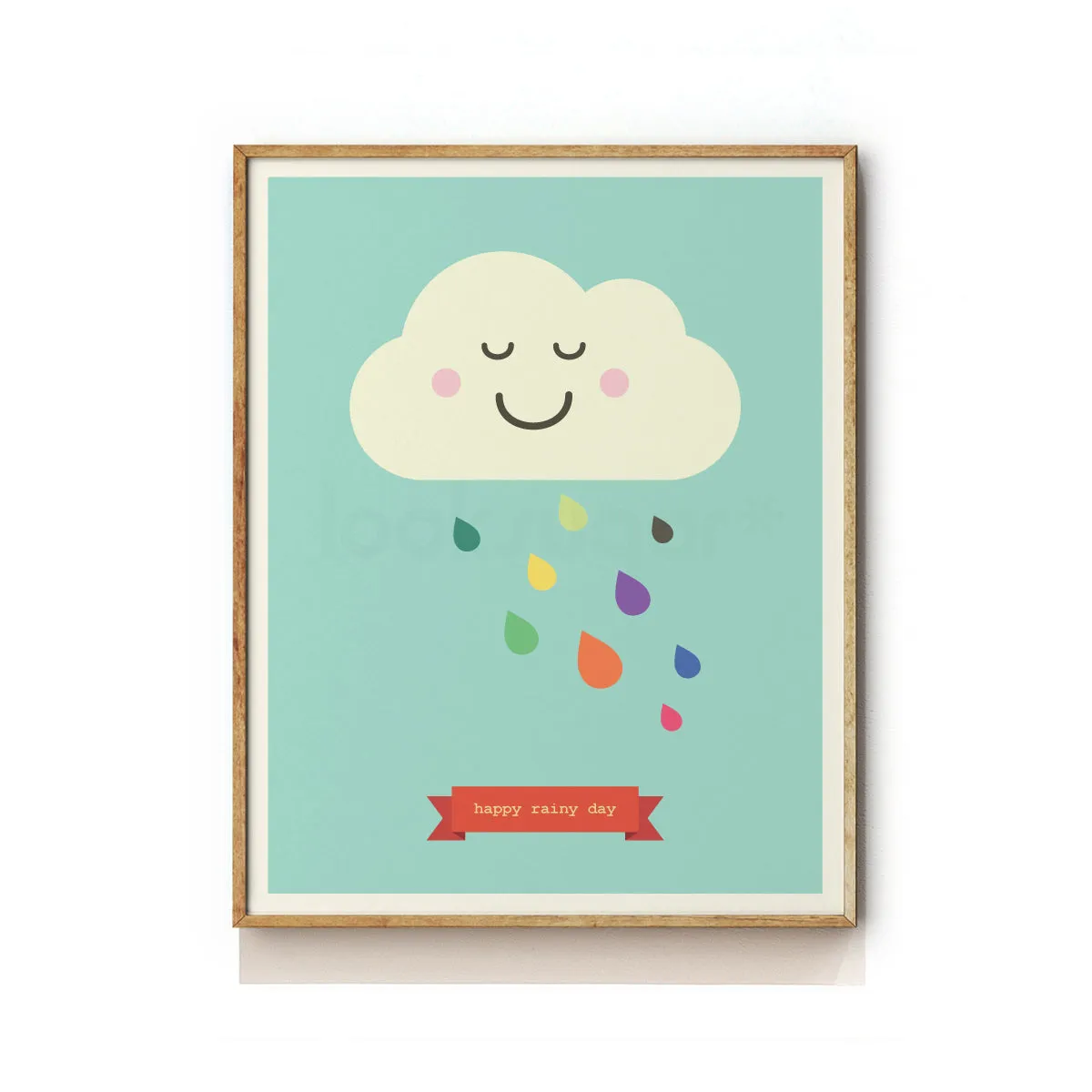 HAPPY RAINY DAY - NURSERY ART PRINT