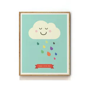 HAPPY RAINY DAY - NURSERY ART PRINT