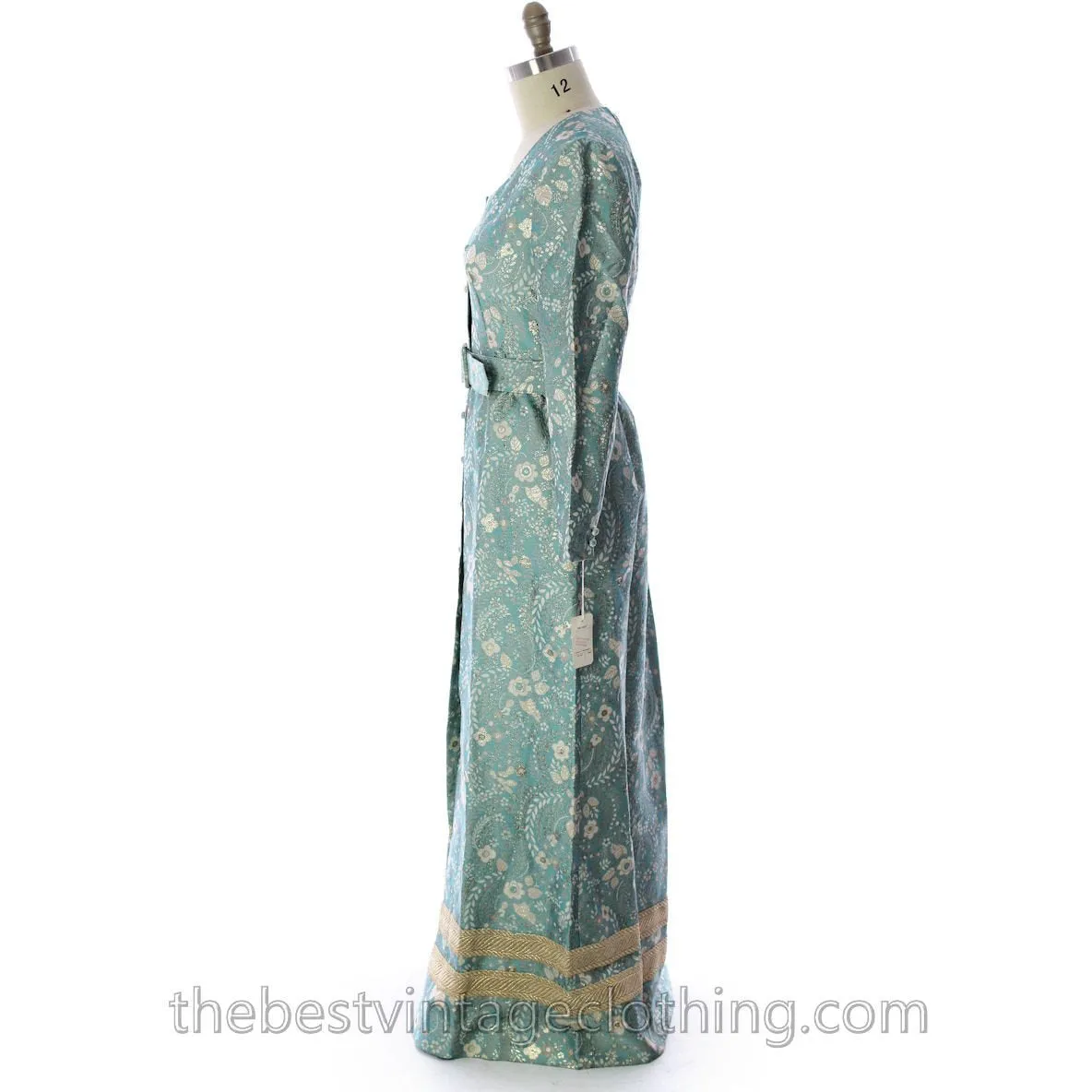 Harmay by St. AMOUR 1960's Ice Blue Metallic BROCADE Dress NWT L 44 Bust