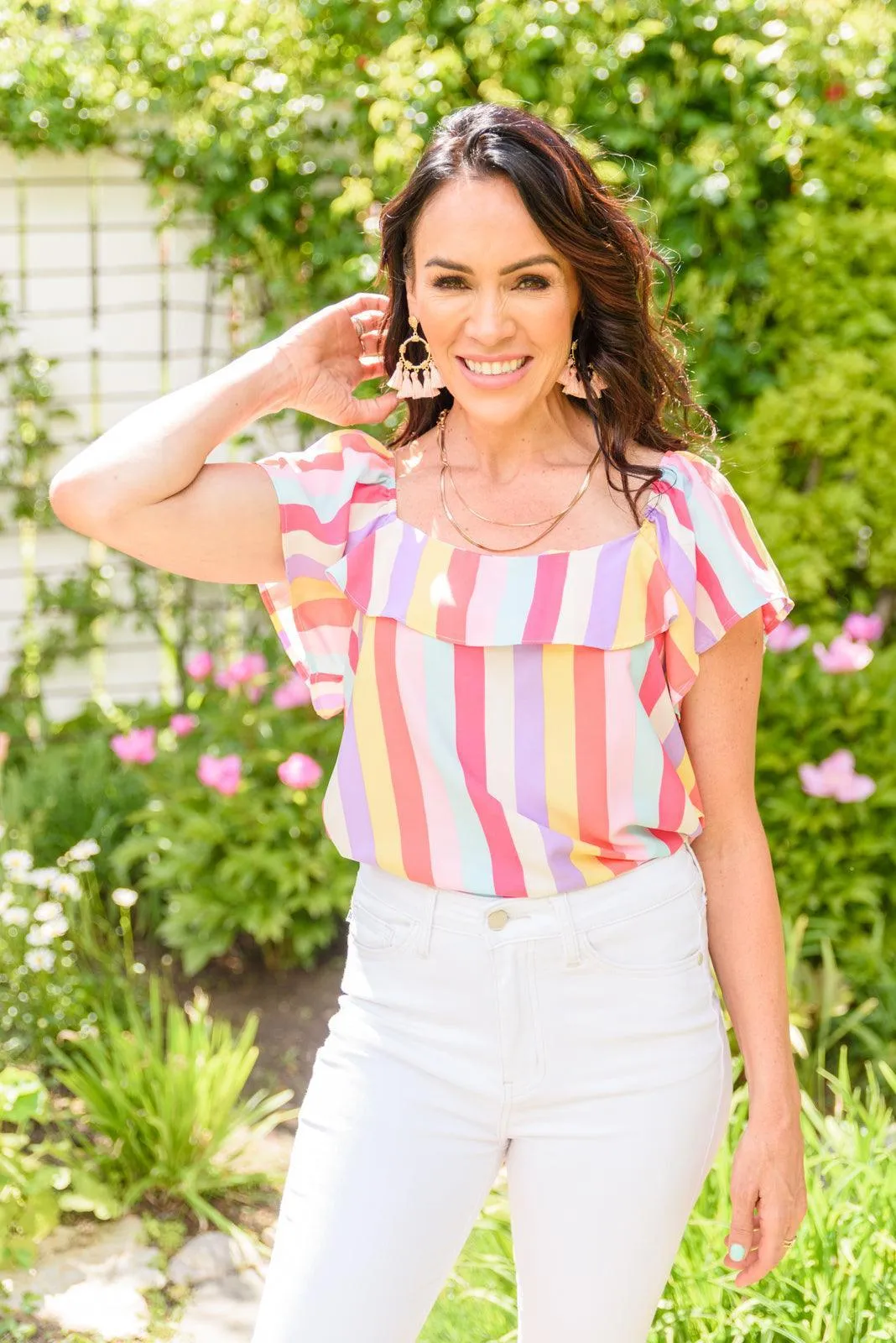 Hazel Blues® | It's Electric Striped Shirt
