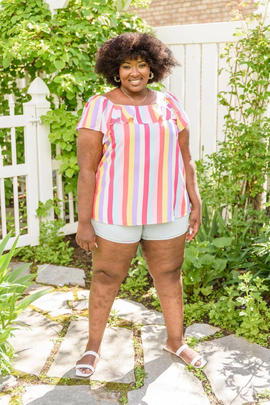 Hazel Blues® | It's Electric Striped Shirt
