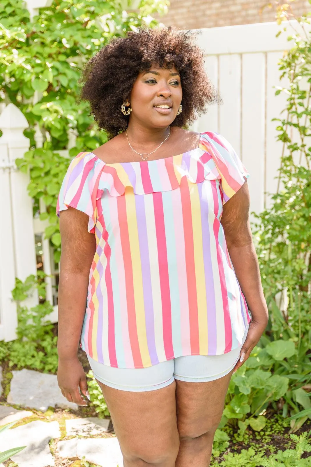 Hazel Blues® | It's Electric Striped Shirt