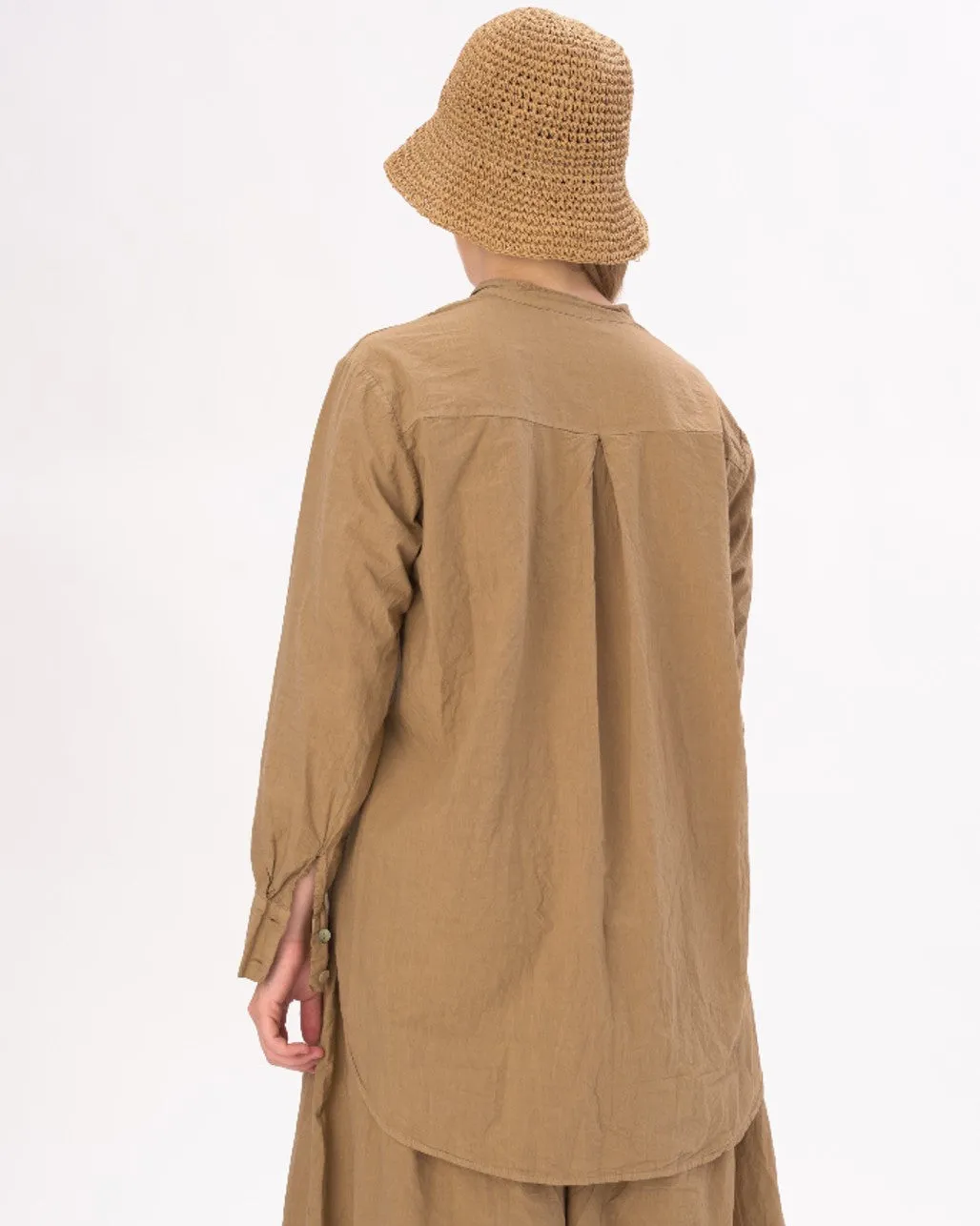 Hi-Lo Hem V-Neck Organic Blouse