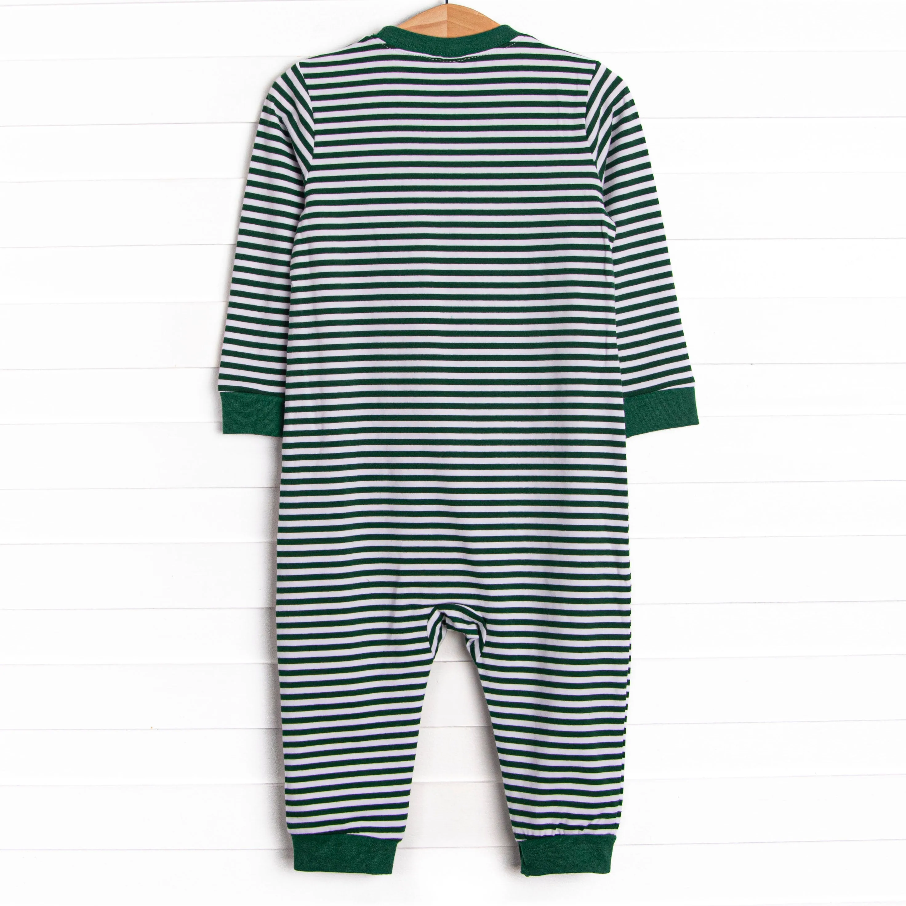 Hillside Hunt Applique Romper, Hunter Green