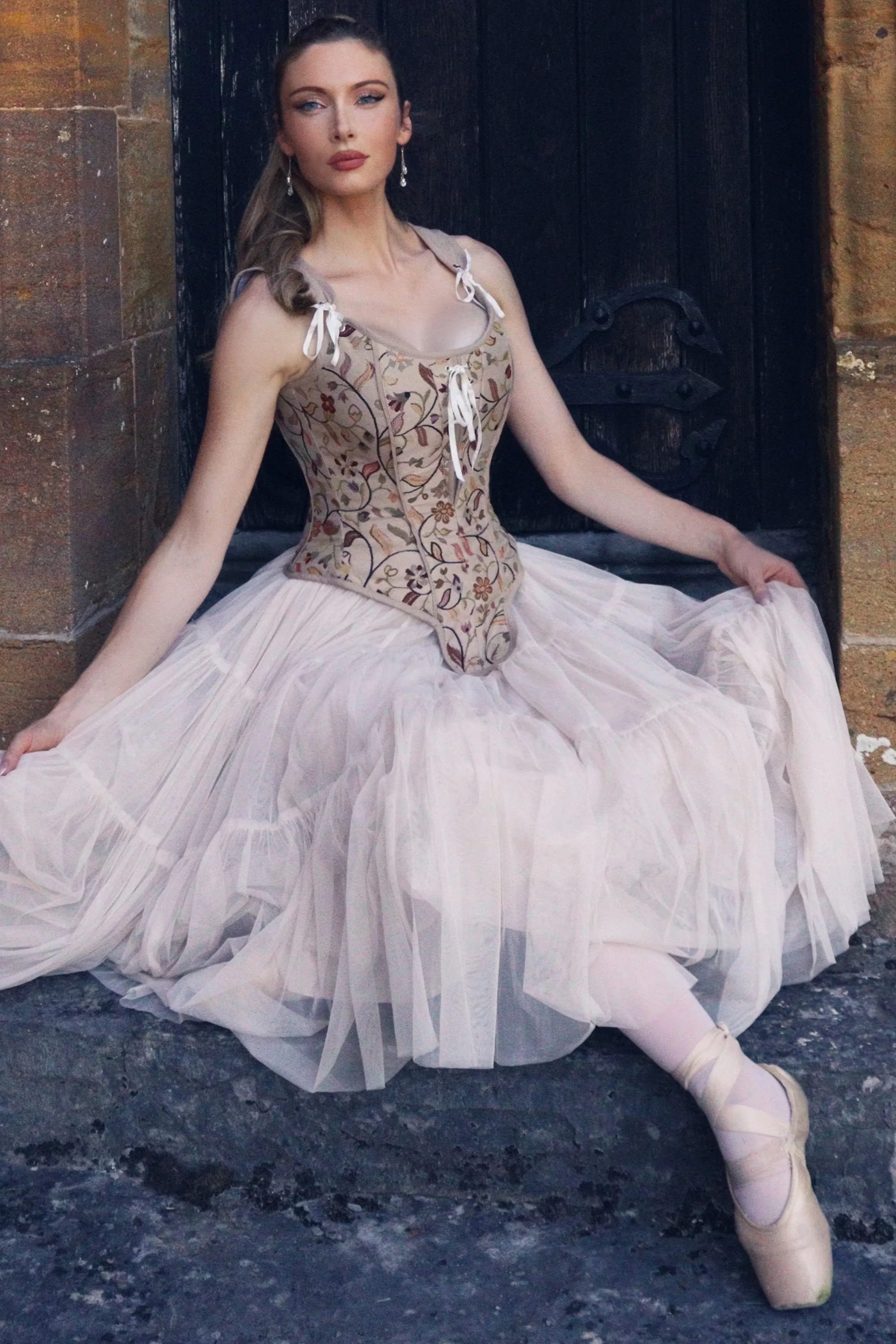 Historic Brocade High Back Overbust Corset