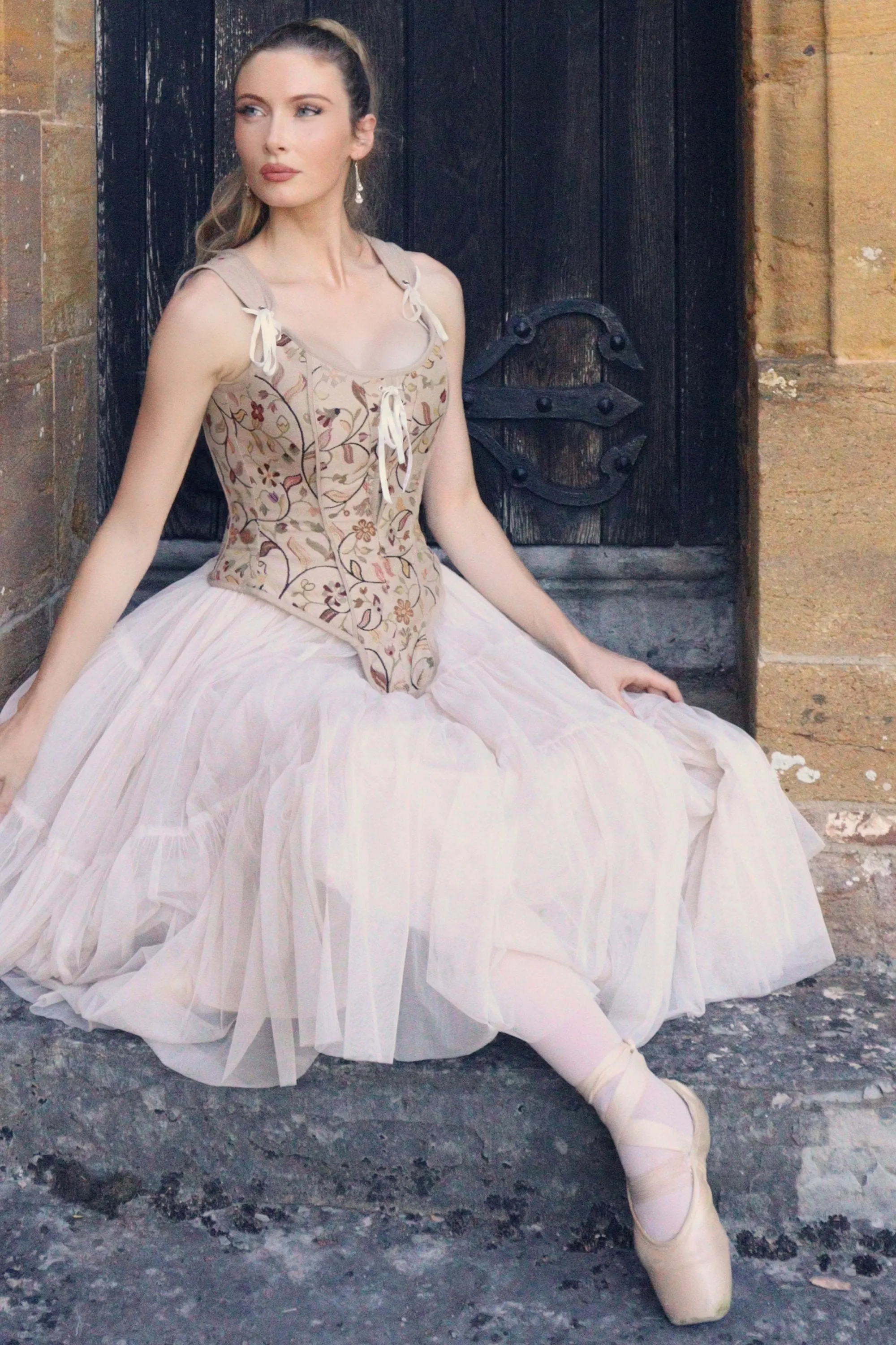 Historic Brocade High Back Overbust Corset