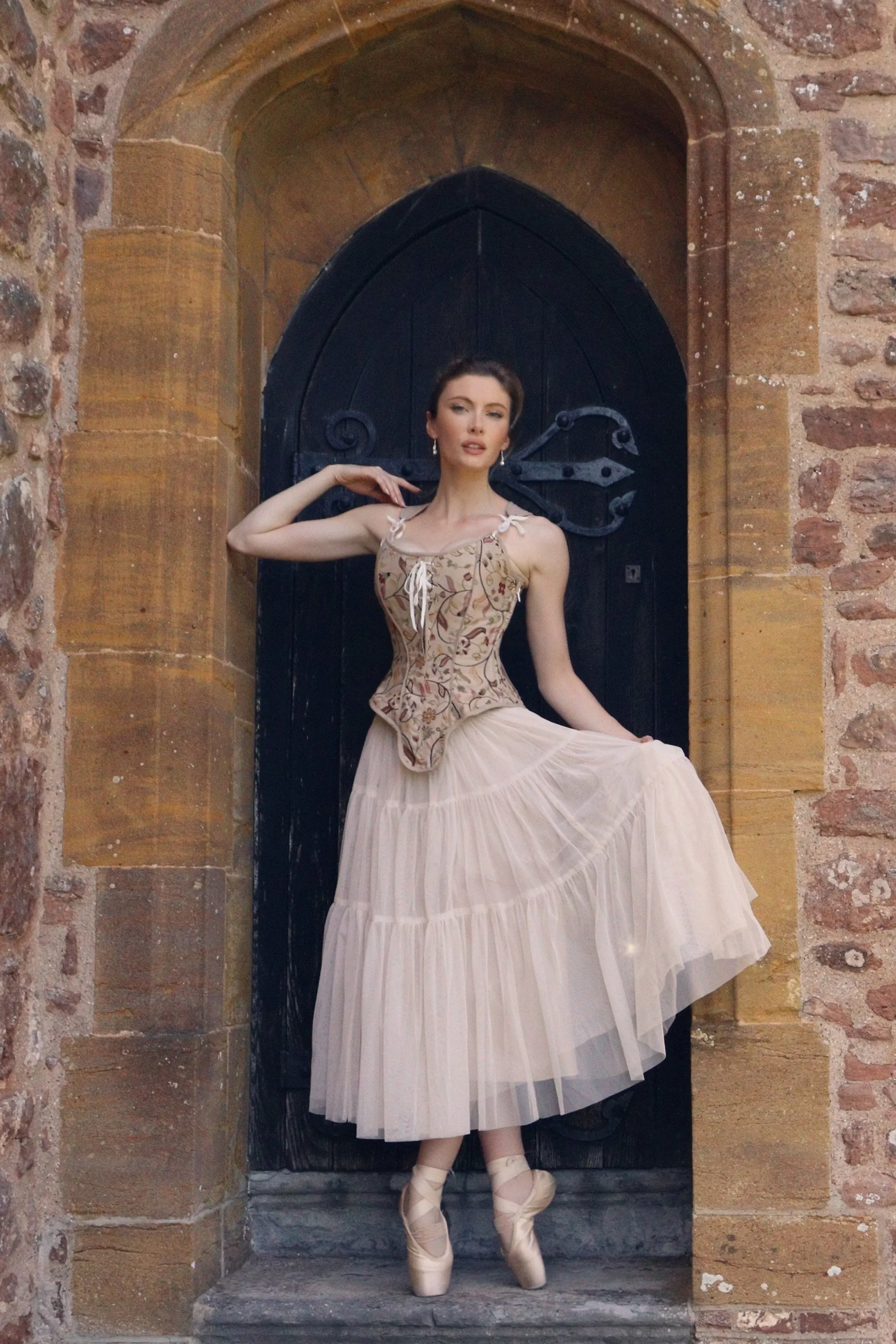 Historic Brocade High Back Overbust Corset