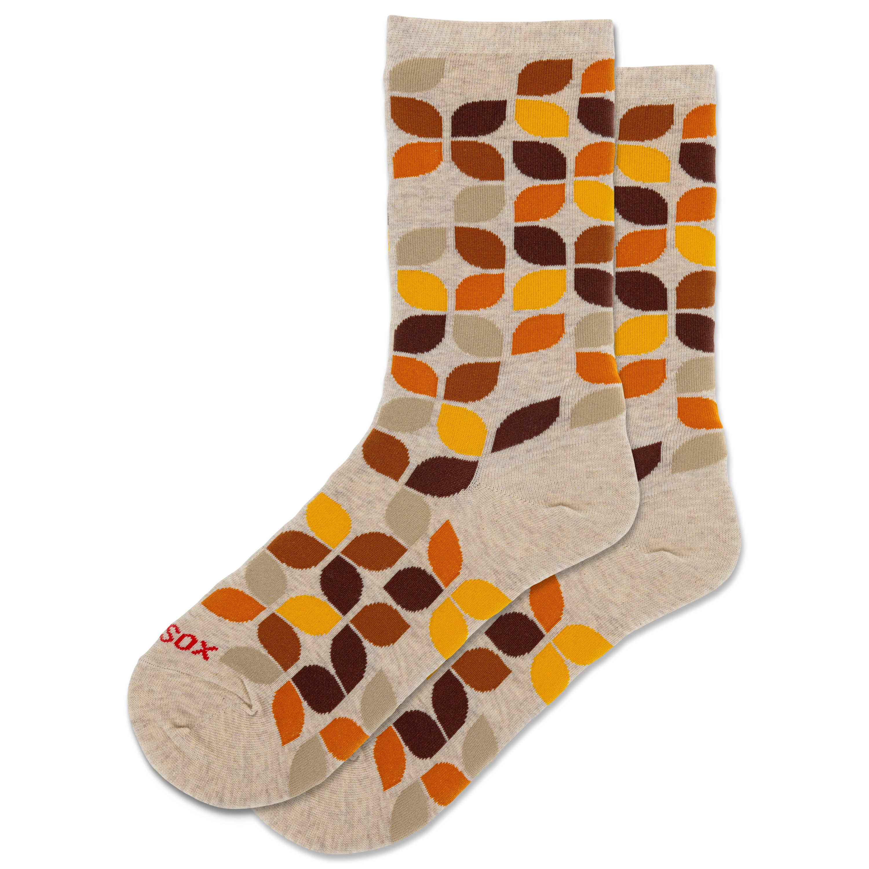 HOTSOX Women's Leafy Geo Crew Socks