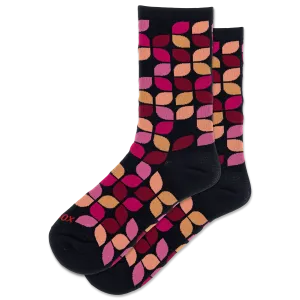 HOTSOX Women's Leafy Geo Crew Socks