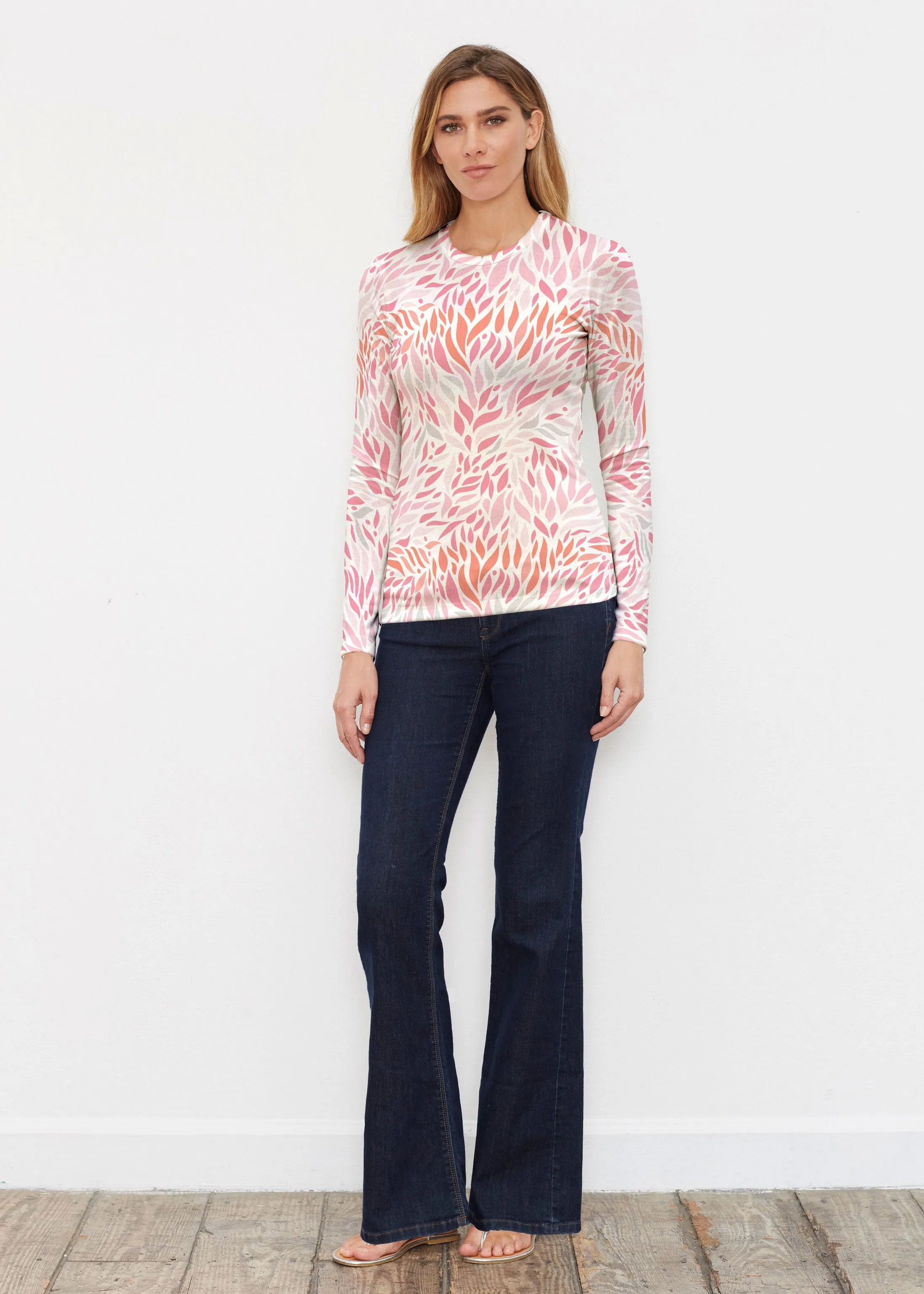 Hotsy Totsy Pink (8145) ~ Butterknit Long Sleeve Crew Top