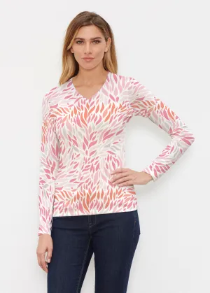 Hotsy Totsy Pink (8145) ~ Butterknit Long Sleeve V-Neck Top