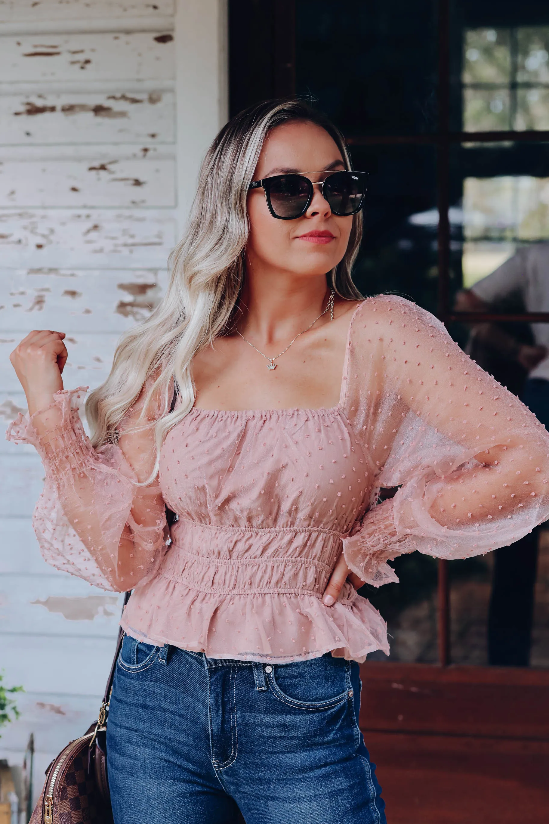 Hyland Swiss Dot Crop Top