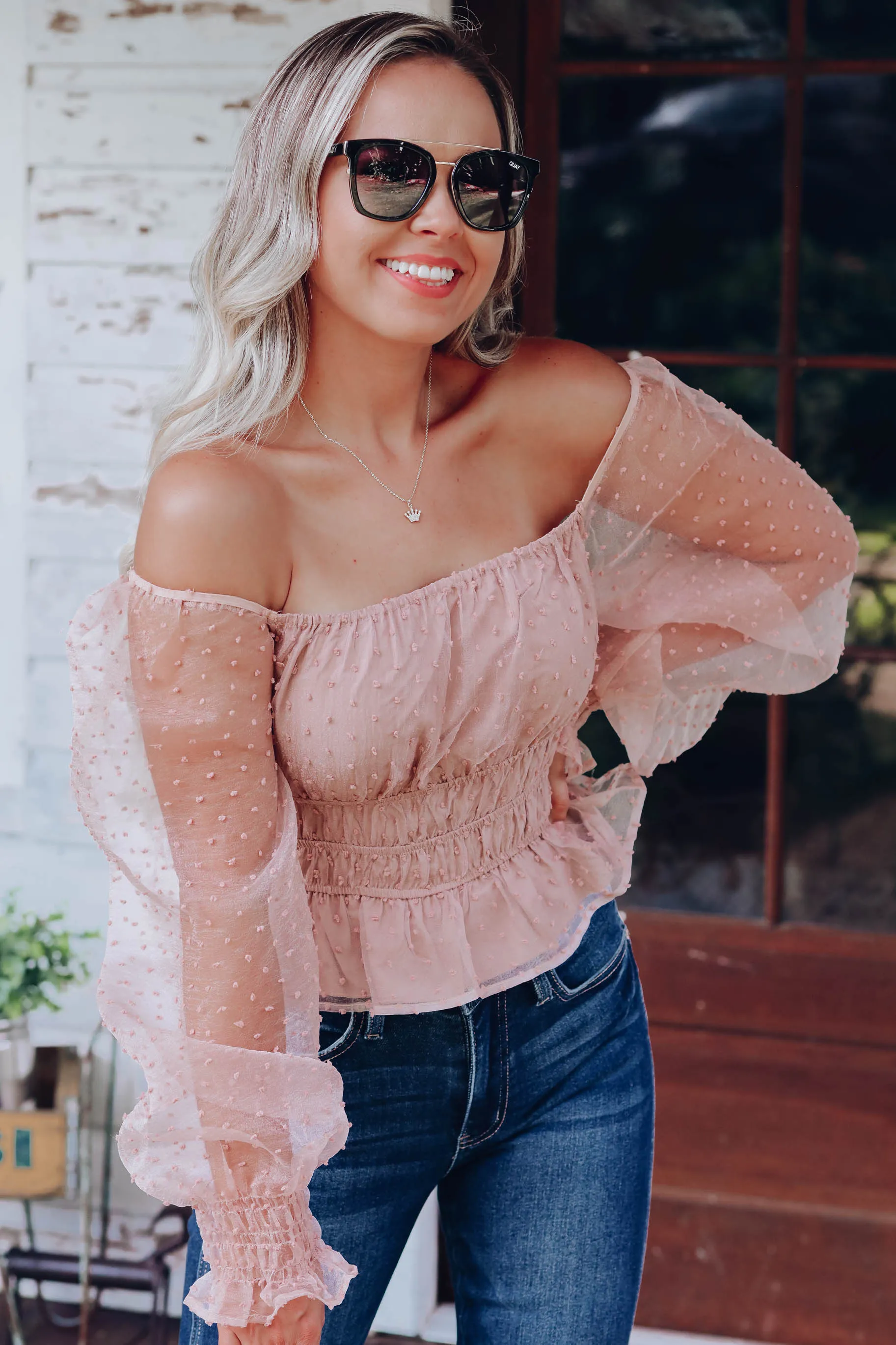 Hyland Swiss Dot Crop Top