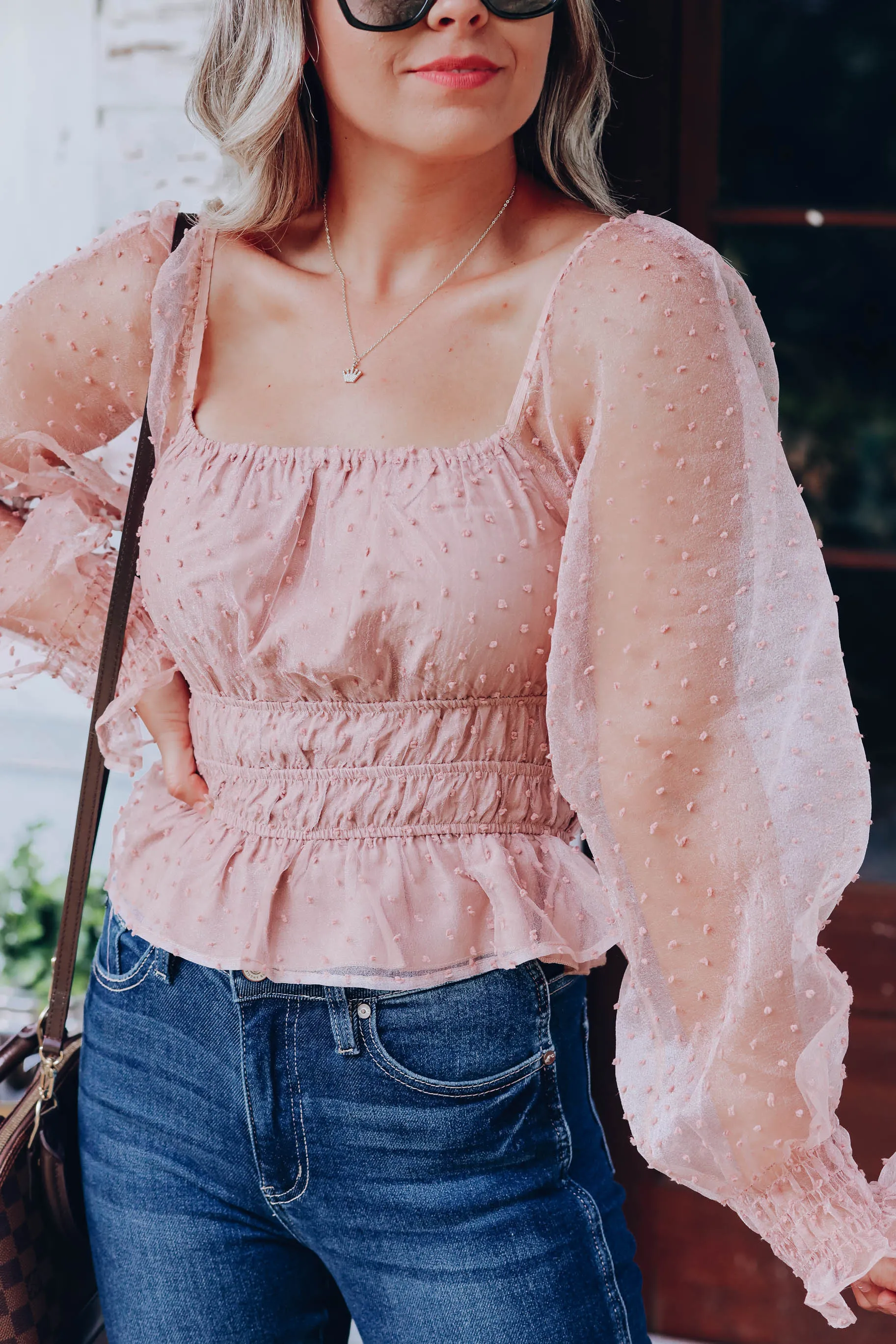 Hyland Swiss Dot Crop Top